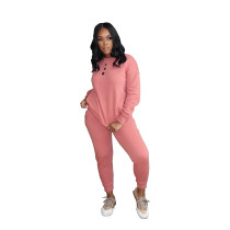 Solid Color Sport Pant Set