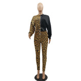 Casual Leopard Print Pant Set