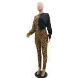 Casual Leopard Print Pant Set