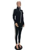 Casual Letter Embroidery Zipper Sports 2 Piece Set
