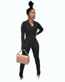 Casual High Neck Pleated Jumpsuits