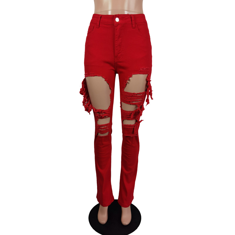 ripped flared jeans