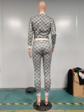 Casual Printed Stitching Pant Set