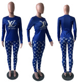 Casual Print Dyeing Pant Set