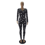 Casual Pattern Printed Home Jumpsuit
