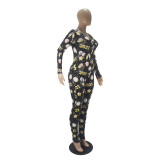 2021 New Year Pattern Printed Home Jumpsuit