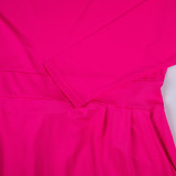 Solid Color Long Sleeve Bandage Midi Dress