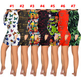 Sexy Pattern Printed Home Shorts Romper