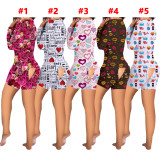 Valentine's Day Love Printed Home Jumpsuit
