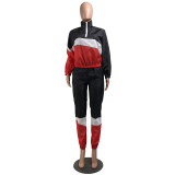 Casual Stitching Sports Two Piece Pant Set