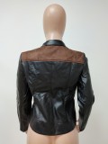PU Leather Leopard Jacket