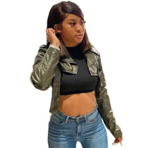Casual Leather Short Crop Jacket