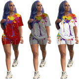 Casual Inkjet Print Home Two-piece Set
