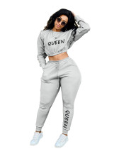 Casual Letter Printed Sports Two Piece Outfits