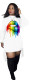 Digital Printed Colorful Lips Long Sleeve Club Dress