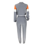 Casual Splicing Sports Two Piece Pant Set