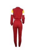 Casual Splicing Sports Two Piece Pant Set