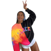 Casual Letter Stitching Printed Sweatshirt