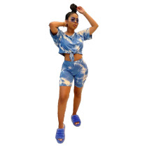 Casual Sports Printed Tie-dye Two Piece Outfits