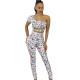Casual Print Butterfly Two Piece Set