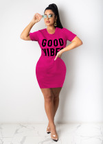 Sexy Alphabet Print Short Mini Dress