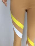 Casual Stitching Sports Long Pant Set