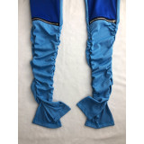 Casual Pit Contrast Color Stitching Pleated Pants