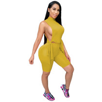 Sexy Hollow Sleeveless Top and Shorts