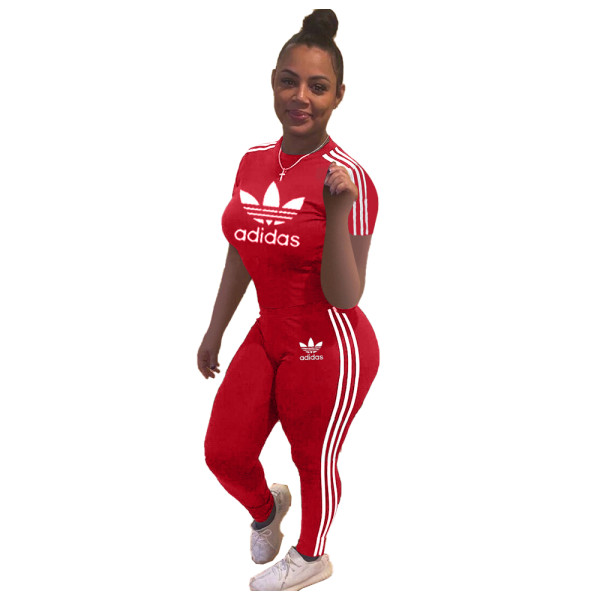 Embroidered Letters Sports Suit