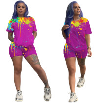 Casual Inkjet Print Home Two Piece Set