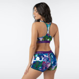 Two Piece Printed Sports Vest and Shorts