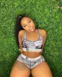 Two Piece Printed Sports Vest and Shorts