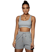 Casual Sports Double Vest and Shorts with Pocket