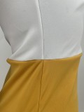 Casual Short Sleeve Stitching Hole Maxi Dress