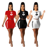 Casual Playing Card Queen Skirt Set