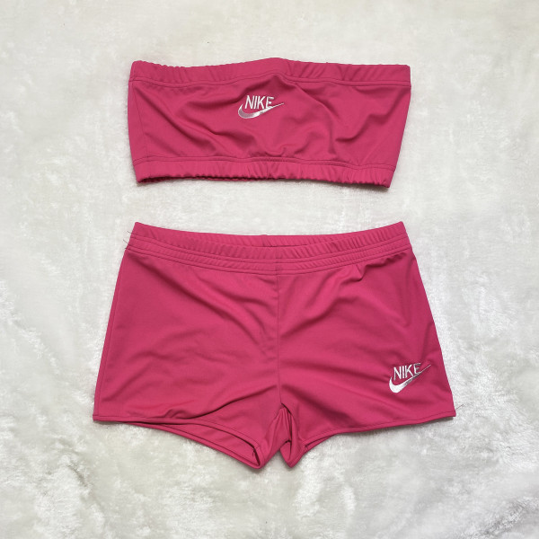 Solid Color Embroidered Letters Wrapped Shorts Set