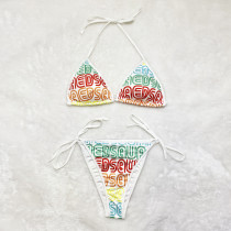 Sexy Pattern Print Double Layer Swimsuit