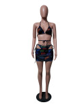 Sexy Printed Bikini Set with Skirt 3 Piece Set