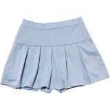 Solid Color Nightclub Pleated Culottes Skirt
