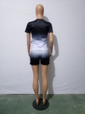 Gradient Printed Letter Women's Short Set (Available 8th May)