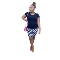 Printed Grid Shorts