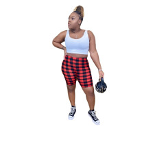 Printed Grid Shorts