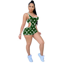 Sexy Positioning Printing Romper