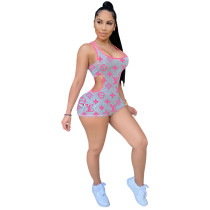 Sexy Positioning Printing Romper