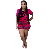 Casual Print Short Two Piece Set Womens Clothing 2021
