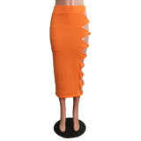 Hollow Knotted Long Beach Skirt