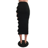 Hollow Knotted Long Beach Skirt