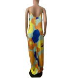 Sexy Straps V Neck Maxi Dress