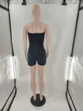 Sexy Embroidery Cotton Tube Short Jumpsuit