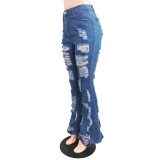 Ripped Micro Flared Jeans